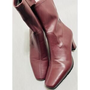 Aerosoles Women Cinnamon Heel Boot Dress Shoe Comfort Ortho Color Maroon Sz 9